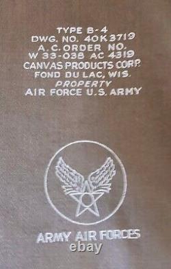 Original WW2 Air Force Army Type B-4 Flyers Canvas Pilot Crew Bag