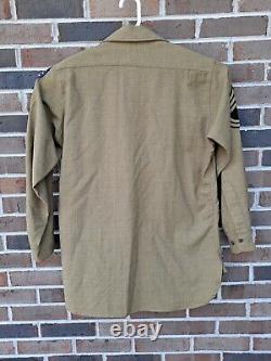 Original WW2 Army Air Corps 5th Air Force Sargent Flannel O. D. Shirt 15x32