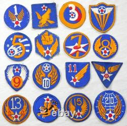 Original WW2 Complete Set Lot of 16 AIR FORCE USAAF US Army Shoulder Patch WWII