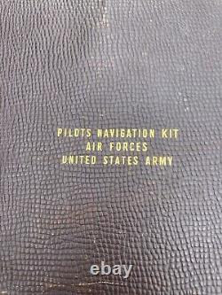Original WW2 Pilot Navigation Kit Air Forces US Army Leather Flight Satchel Bag