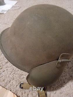 Original WW2 Steel Helmet M-3 Flak US Army Air Force usaaf aaf Crew Pot W Paper