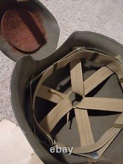 Original WW2 Steel Helmet M-3 Flak US Army Air Force usaaf aaf Crew Pot W Paper