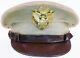 Original WW2 Tan Top US Army Air Force Officer Visor Cap with Eagle USAAF