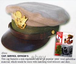 Original WW2 Tan Top US Army Air Force Officer Visor Cap with Eagle USAAF