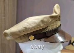 Original WW2 US Army Air Corps Enlisted Man Summer Visor Crusher Cap Hat USAAC