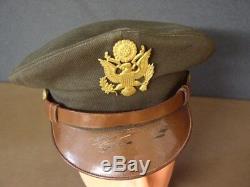 Original WW2 US Army Air Force Pilot crusher OD elastique cap