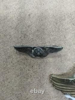 Original WW2 US Army air corp and cadet sterling Silver Wings Badges WWII
