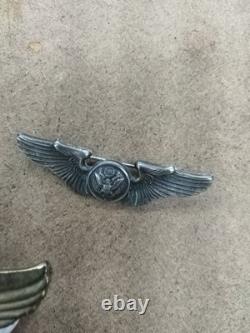 Original WW2 US Army air corp and cadet sterling Silver Wings Badges WWII