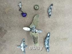 Original WW2 US Army air corp and cadet sterling Silver Wings Badges WWII