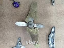 Original WW2 US Army air corp and cadet sterling Silver Wings Badges WWII