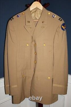 Original WW2 U. S. Army Air Forces Officer's AAF Patched Khaki Jacket withInsignia