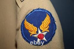 Original WW2 U. S. Army Air Forces Officer's AAF Patched Khaki Jacket withInsignia