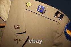 Original WW2 U. S. Army Air Forces Officer's AAF Patched Khaki Jacket withInsignia
