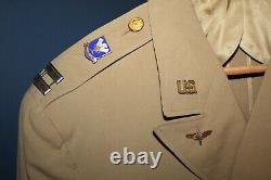Original WW2 U. S. Army Air Forces Officer's AAF Patched Khaki Jacket withInsignia