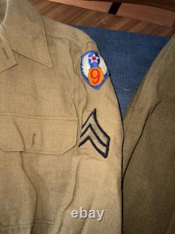 Original WW2 WWII 9th Army Air Force USAAF Sergeant Full Uniform Lot Ike Jacket
