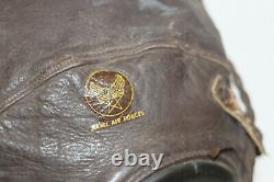 Original WWII AAF Army Air Force A-11 Leather Flight Helmet + ANB-H-1 Headset