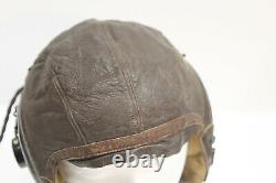 Original WWII AAF Army Air Force A-11 Leather Flight Helmet + ANB-H-1 Headset