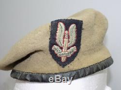 Original WWII British Army Special Air Service SAS Beret Tan