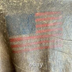 Original WWII Painted A2 Flight Jacket American Flag Us Army Air Corps
