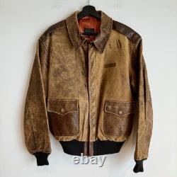 Original WWII Painted A2 Flight Jacket American Flag Us Army Air Corps