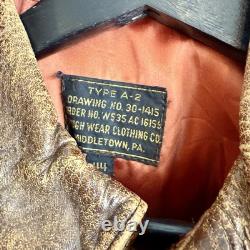 Original WWII Painted A2 Flight Jacket American Flag Us Army Air Corps