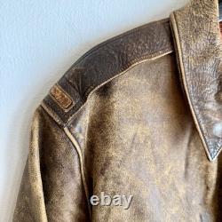 Original WWII Painted A2 Flight Jacket American Flag Us Army Air Corps