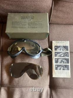 Original WWII Polaroid U. S. Army Air Force Flying Goggles AAF B-8 in Box, M-1944