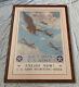Original WWII Poster Wings Over America US Army Air Corps Woodburn Framed