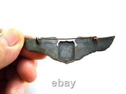 Original WWII USAAF US Army Air Force 3.25 Sterling Aviator Pilot Wings Pinback