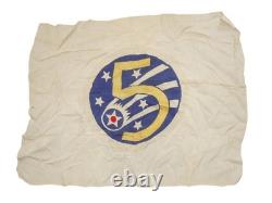 Original WWII US 5th Army Air Force AAF Unit Silk Flag 38