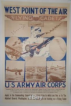 Original WWII US AAC Army Air Corps Recruiting Poster West Point of the Air