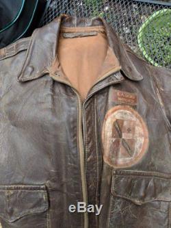 Original WWII US Army Air Corp A-2 Flight Jacket Named IDed 447th Bomb Group