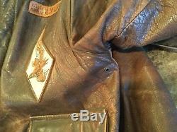 Original WWII US Army Air Corp A-2 Leather Flight Or Bomber Jacket Aero Co