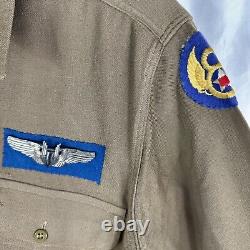 Original WWII US Army Air Corp Shirt with Sterling Wings & English 8th div patch