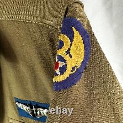 Original WWII US Army Air Corp Shirt with Sterling Wings & English 8th div patch