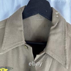 Original WWII US Army Air Corp Shirt with Sterling Wings & English 8th div patch