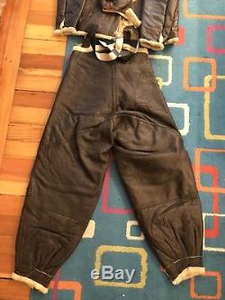 Original WWII US Army Air Corps B-6 Strap Sided Leather Flight Jacket Pants B-3