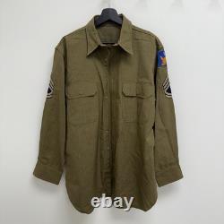 Original WWII US Army Air Corps Flannel Shirt Patched 2nd Div Mint Named