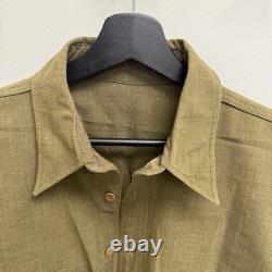 Original WWII US Army Air Corps Flannel Shirt Patched 2nd Div Mint Named