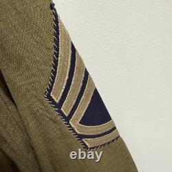 Original WWII US Army Air Corps Flannel Shirt Patched 2nd Div Mint Named