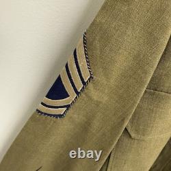 Original WWII US Army Air Corps Flannel Shirt Patched 2nd Div Mint Named
