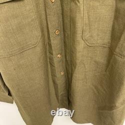 Original WWII US Army Air Corps Flannel Shirt Patched 2nd Div Mint Named