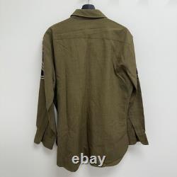 Original WWII US Army Air Corps Flannel Shirt Patched 2nd Div Mint Named