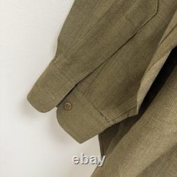 Original WWII US Army Air Corps Flannel Shirt Patched 2nd Div Mint Named