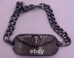 Original WWII US Army Air Corps USAAF Bomber Bombardier Wings Bracelet Sterling