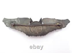 Original WWII US Army Air Force Air Gunner Wings 3 Sterling Silver Gemsco