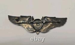Original WWII US Army Air Force Air Gunner Wings 3 Sterling Silver Orber