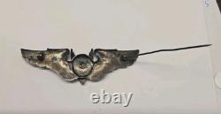 Original WWII US Army Air Force Air Gunner Wings 3 Sterling Silver Orber