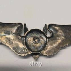 Original WWII US Army Air Force Air Gunner Wings 3 Sterling Silver Orber
