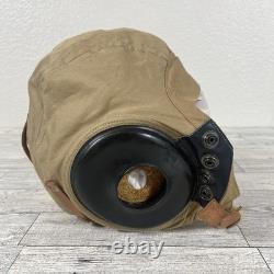 Original WWII US Army Air Force Aircraft Type AN-H-15 PILOT FLIGHT HELMET Med